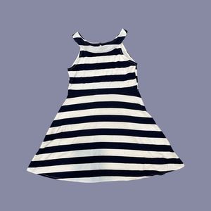 Girls Navy and White Dress